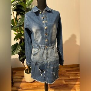 Denim Button-Up Dress